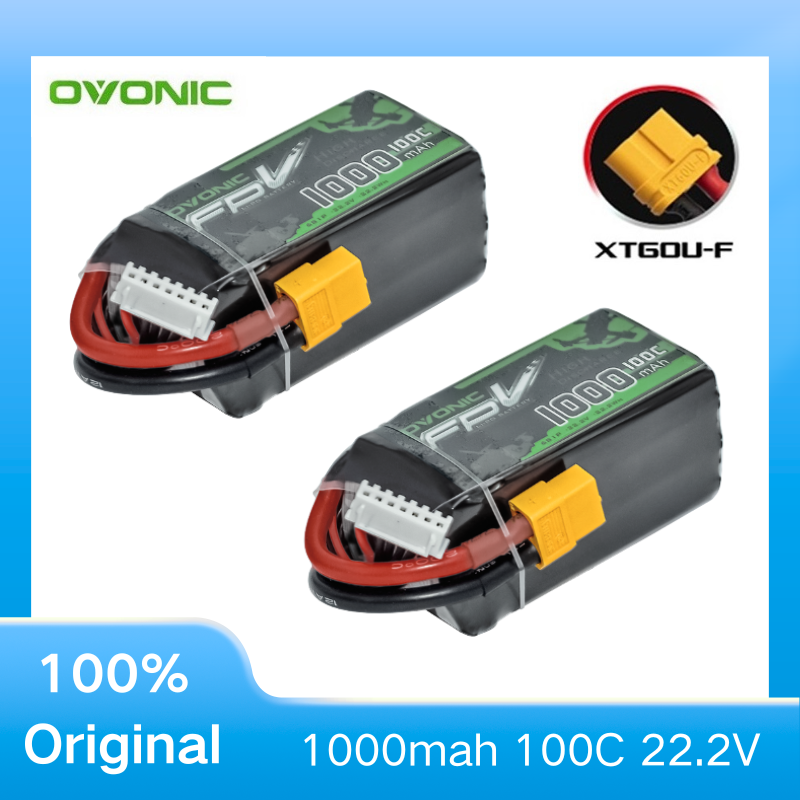 2Pcs OVONIC 1000mAh 100C 22.2V - огляд і ціна Drone Battery Li-Ion