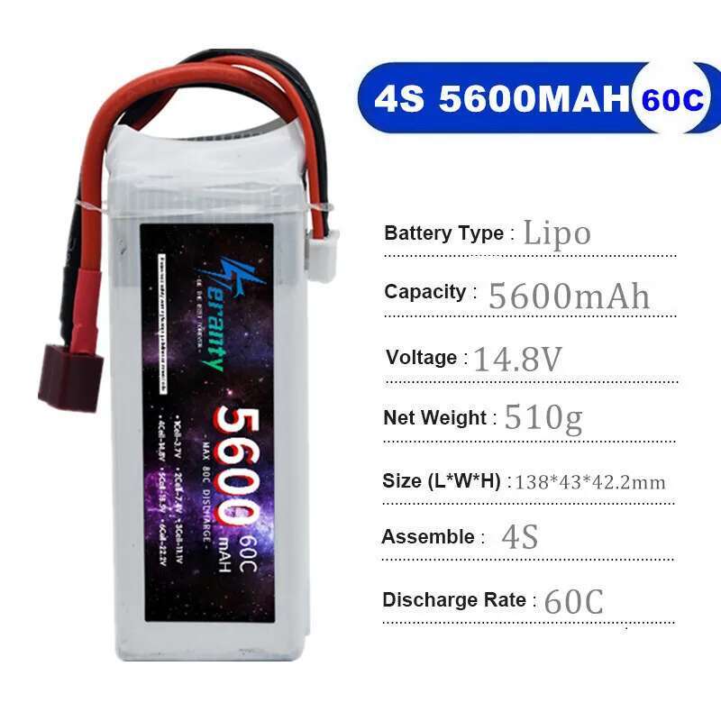 TERANTY 5600MAH 60C 2S 3S 4S 6 - огляд і ціна Drone Battery 4S