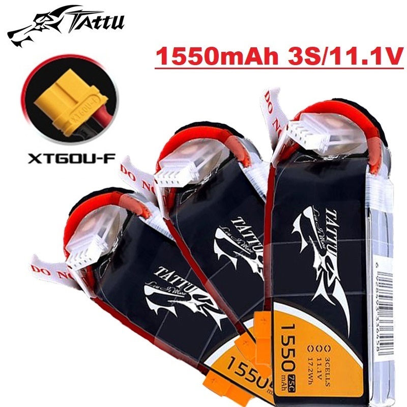 TATTU 3S 11.1V 1550mAh 75C LiP - огляд і ціна Drone Battery Li-Ion
